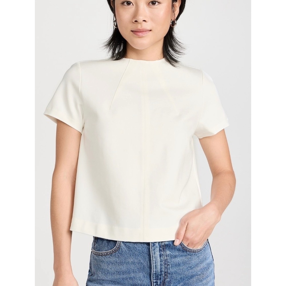 Spanx The Perfect Funnel Top Women's Shirt Casual Powder White Size 1X